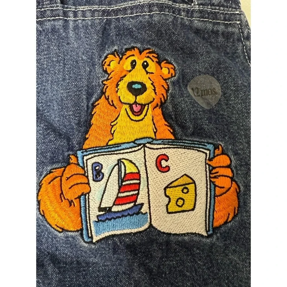 Disney Bear In The Big Blue House Toddler Set‎ Denim Dress Jumper Overall Vtg